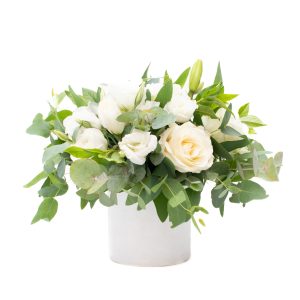 Lily and Rose in White Vase