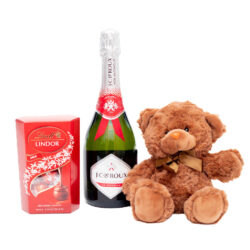 Champagne Teddy and Lindor Gift Set