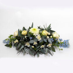 White and Blue Coffin Wreath