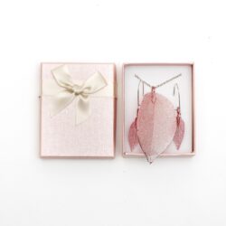 Leaf Necklace with Matching Earings Gift