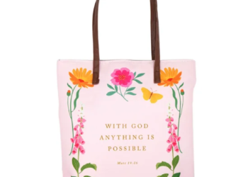 Scripture and Verse Floral Tote