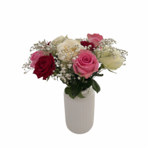 Romantic Rose in White Ceramic Vase