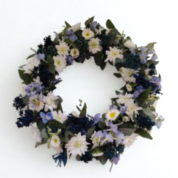 Blue And White Wreath