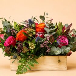 Bright Rustic Box Arrangement