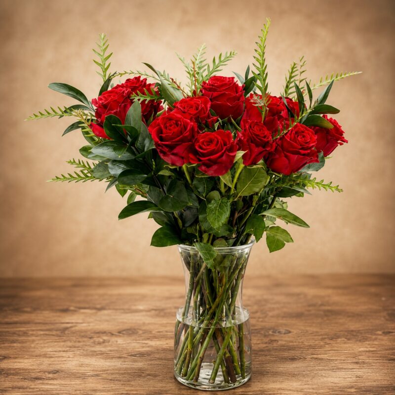 Red Rose Vase
